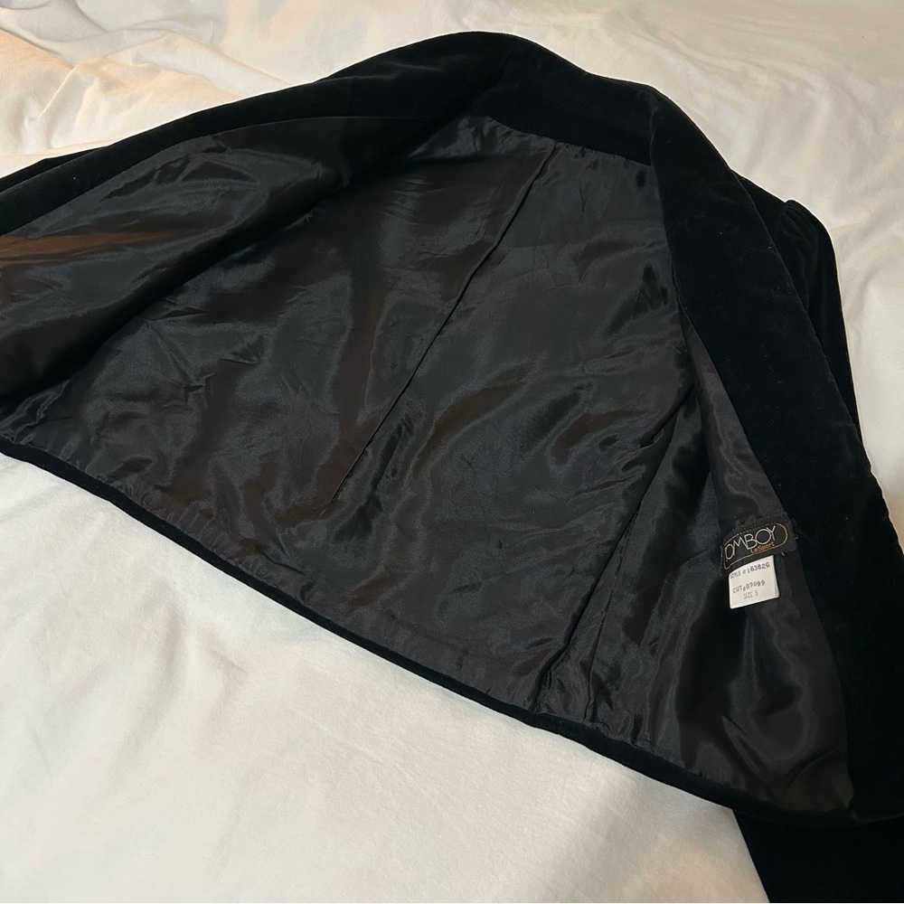 Vintage Velvet cropped Black Women's Jacket with rope trim details XS - Picture 4 of 12